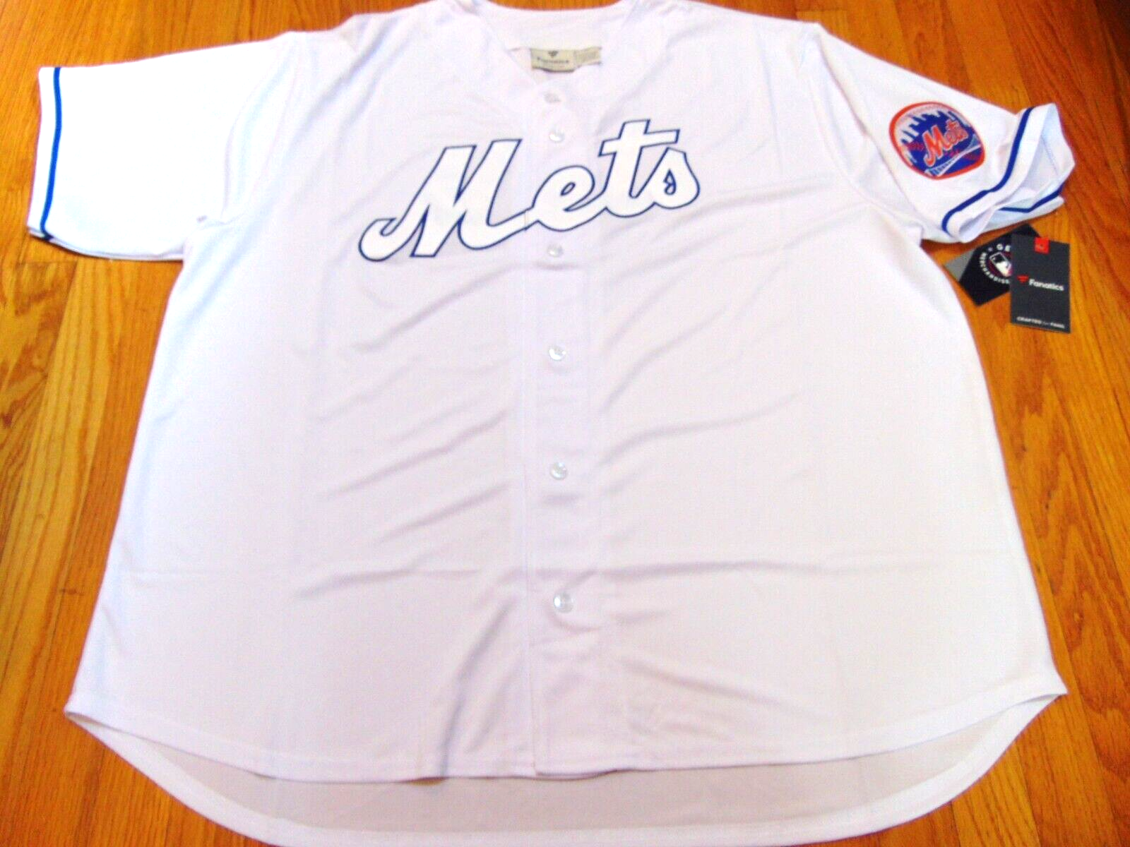 New York Mets Jersey, Size L 12/14 True Fan, Blue/Orange/White AAB93