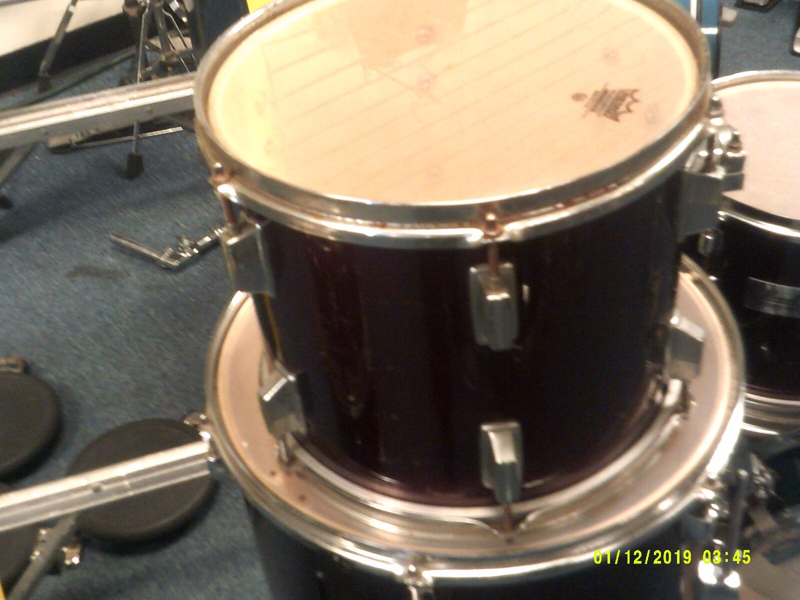 Ludwig Accent 12 dia by 10 deep Tom drum  Maroon