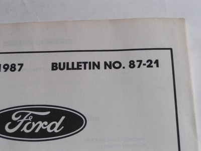 1987 FORD TECHNICAL SERVICE BULLETIN 87-21