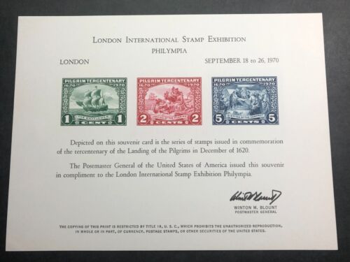 US Souvenir Card - London International Stamp Exhibition Philympia Sept 1970