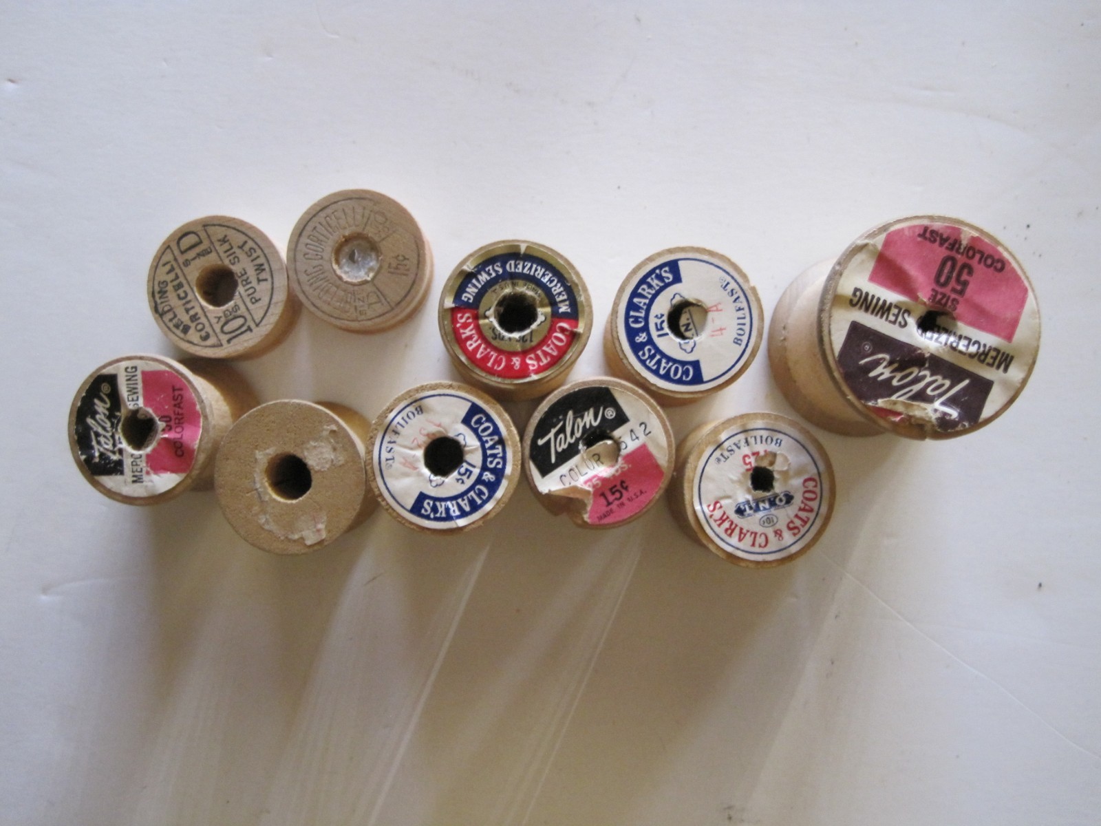 10 Vintage EMPTY Wooden Thread Spools for Crafting