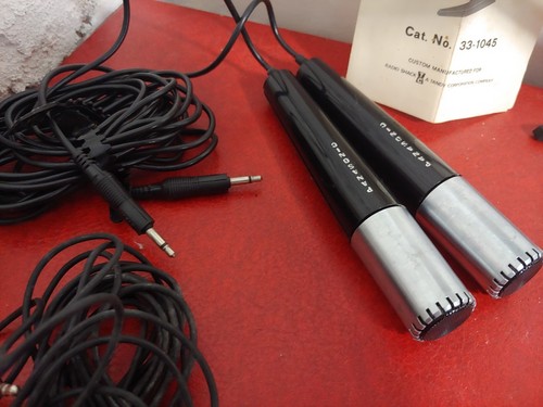 Lot of 5 Vintage Microphones Realistic 33-1045 Panasonic clip on standing