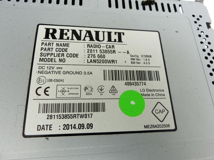 Dacia Sandero II B8 15-19 Navigationssystem Navi Dacia Sandero II B8 15-19 19.12.2014 281153855R LAN5200WR1... Vorschau 5