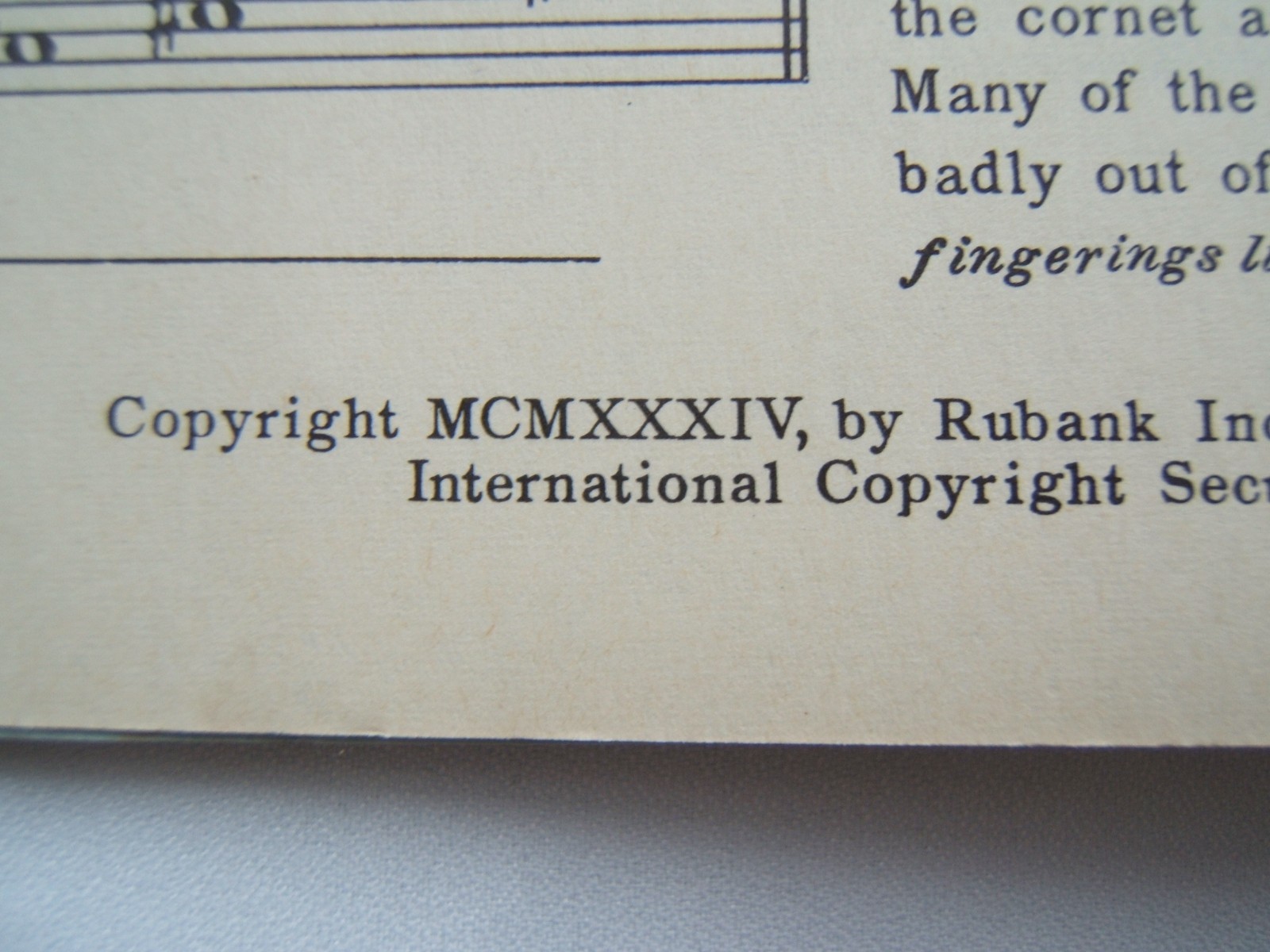 Vintage Rubank Elementary Method for Cornet or Trumpet ~ Copyright 1934