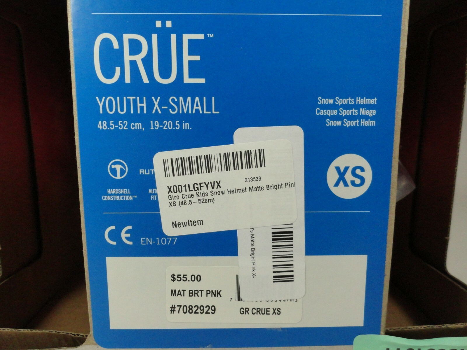 New GIRO Crue Youth X-Small Snow Sports Helmet Matte Bright Pink w box