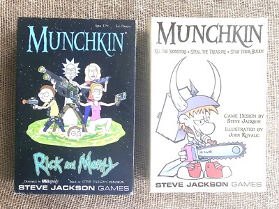 2 New Munchkin Steve Jackson Games Ricky & Morty, Kill The Monsters Card Games
