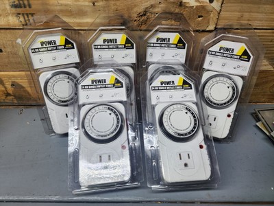 iPower 24 Hour Plug-in Mechanical Electric Outlet Timers Switch Programmable