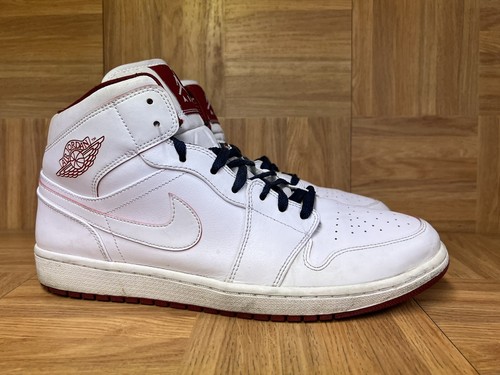 NIKE商店  RARE🔥 Nike Air Jordan 1 Mid Retro White Gym Red Men's Shoes