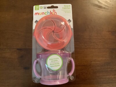 Munchkin Snack Catcher Snack Cup, Pink/Purple, 2 Count (Pack of 1)
