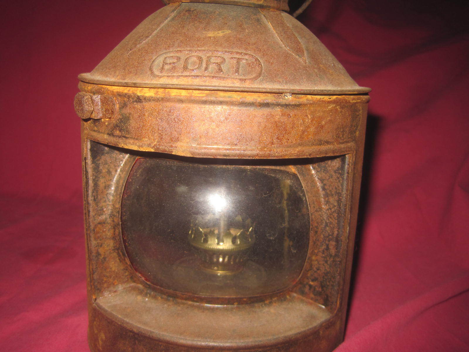 Vintage Nautical Oil Lamp Lantern PORT - 9