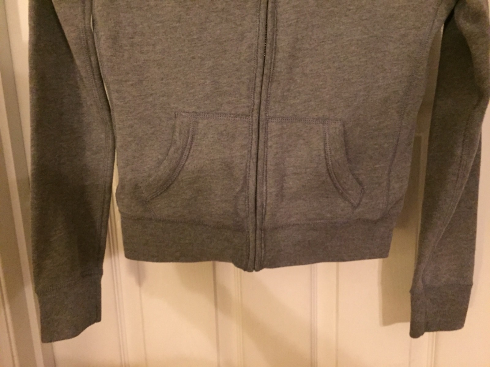 Abercrombie & Fitch Kids Sherpa Lined Hoodie Zip Jacket Size XL Gray White