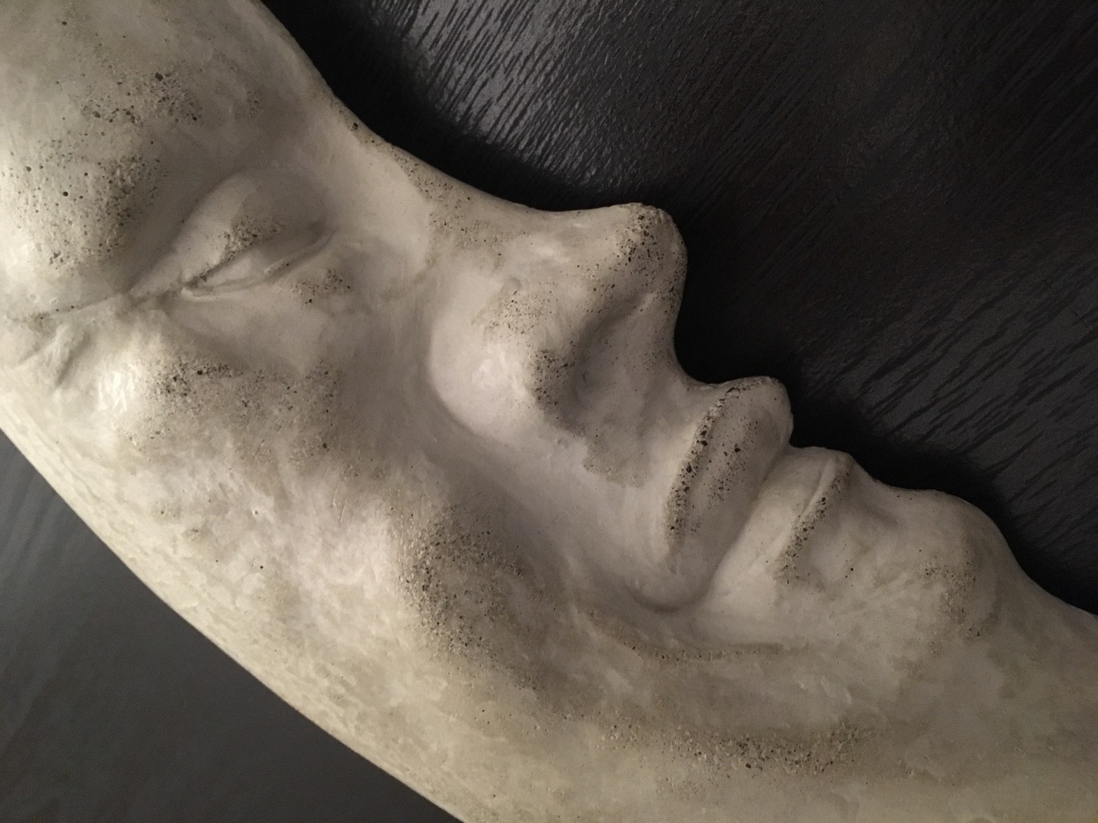 Crescent Moon Man Hepcat Bohemian Hipster Grey Cast Stone wall art Sculpture