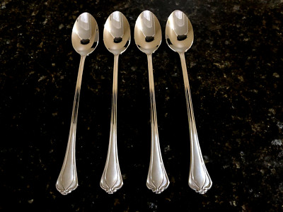 Lenox ALCOTT Stainless Glossy 18/10 Flatware Set Of 4 Ice Tea Spoons 7 3/4''