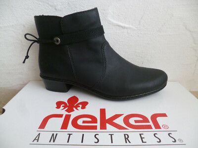 Rieker Boots Ankle Boot Shoes Black Y0782 NEW