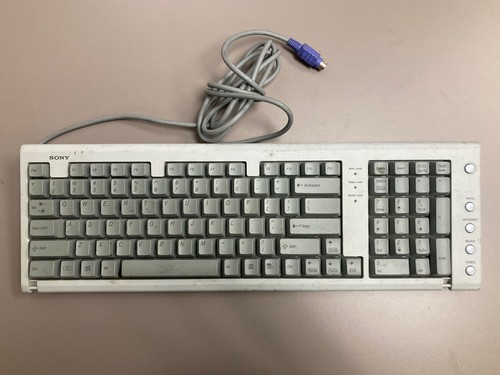 Vintage gray Sony Vaio PCVA-KB2P/UC Wired Computer Keyboard PS/2