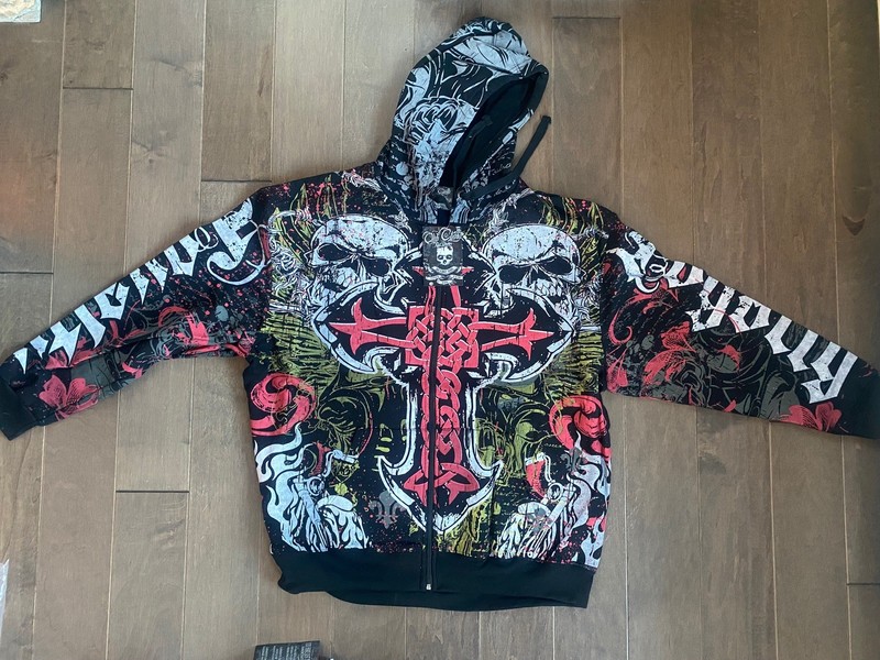 Club Chaos VTG NWT Hoodie All Over Print AOP Breaking Bad Skull