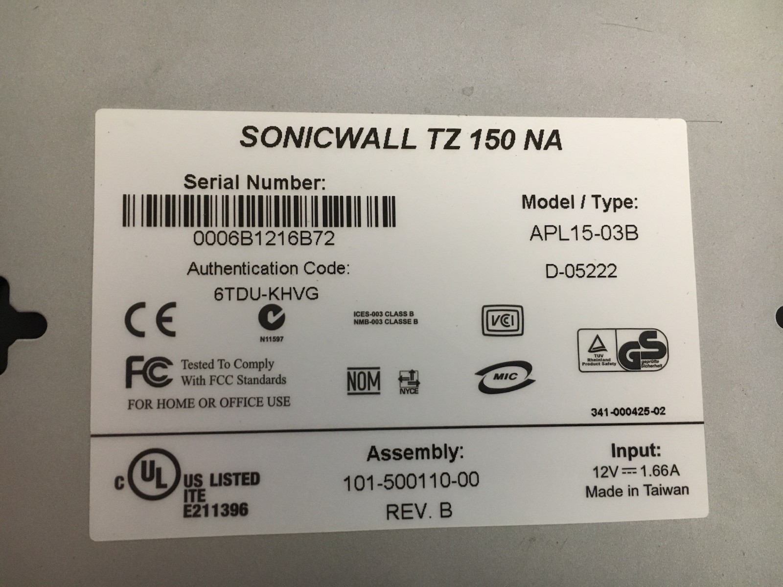SonicWALL TZ 150 NA Firewall / VPN / Router - LOT of 2 - Small Business Router