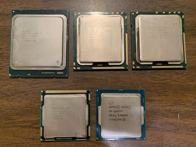 Lot of 5 Mixed INTEL CPU Processor Xeon E3-1245 v5 E5-1620 X3450 X5670