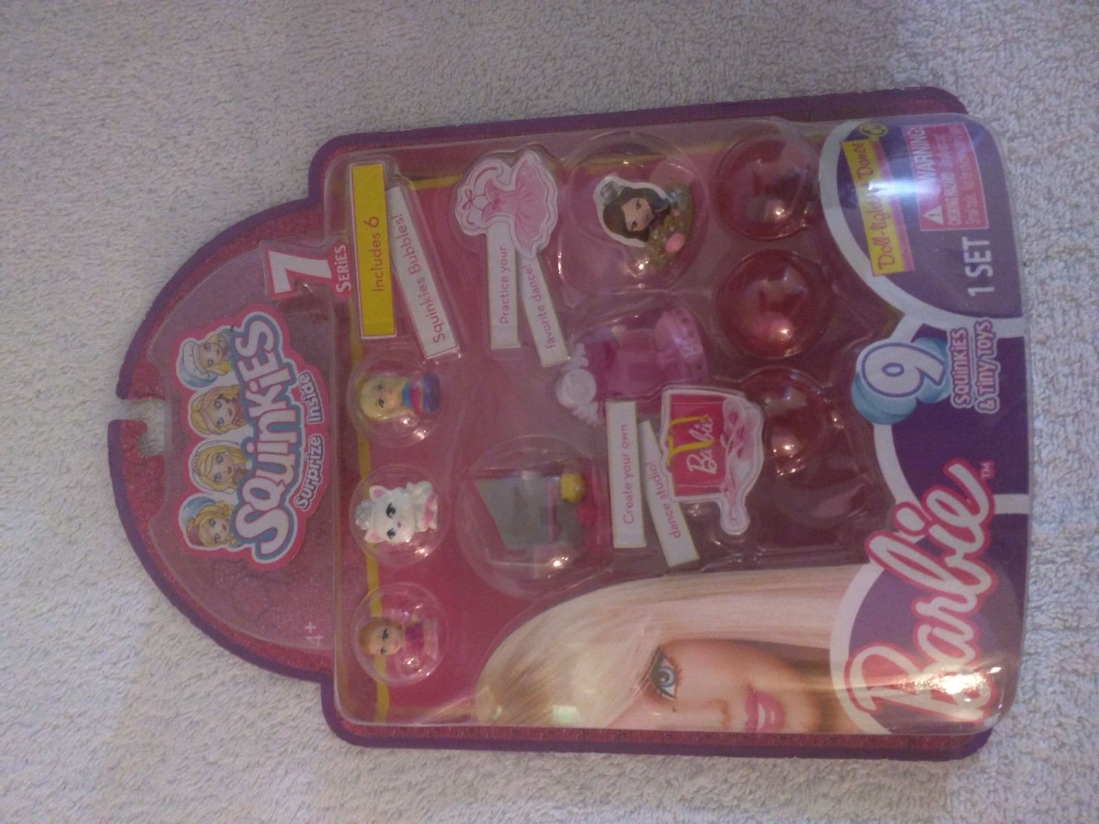 Squinkies Surprize Series 7, Barbie 9 squinkies & tiny toys Doll lightful Dance