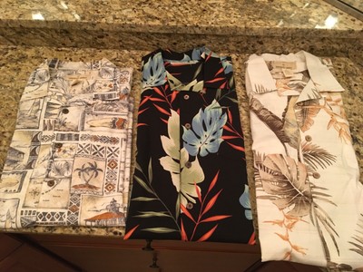 3 PARADISE SHORES HAWAIIAN SHIRTS, 1 NEW, 2 GREAT, SIZE XL,ALOHA