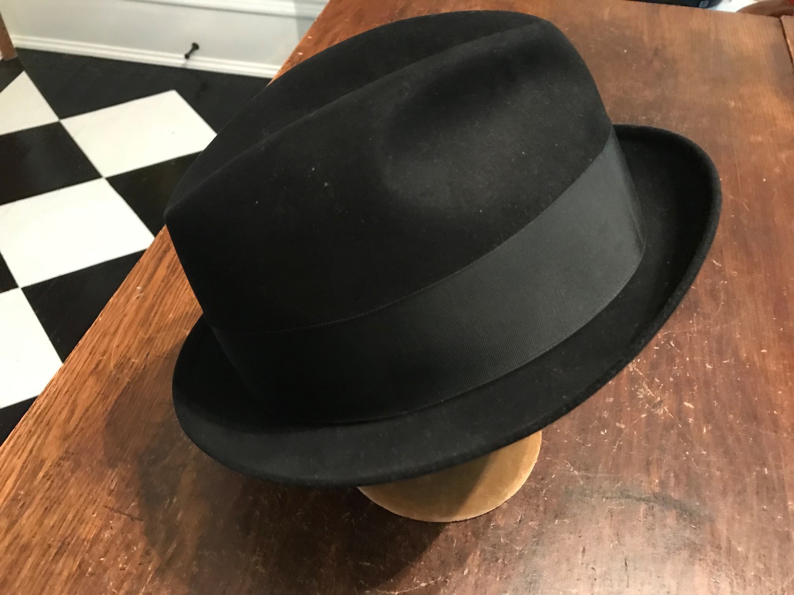 NWT Vtg 1950's Resistol Self-Conforming 737 Black Fedora 5X Kitten Finish 7.1/8