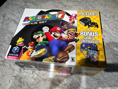 Black Nintendo GameCube Mario Party 7 Bonus Set Complete