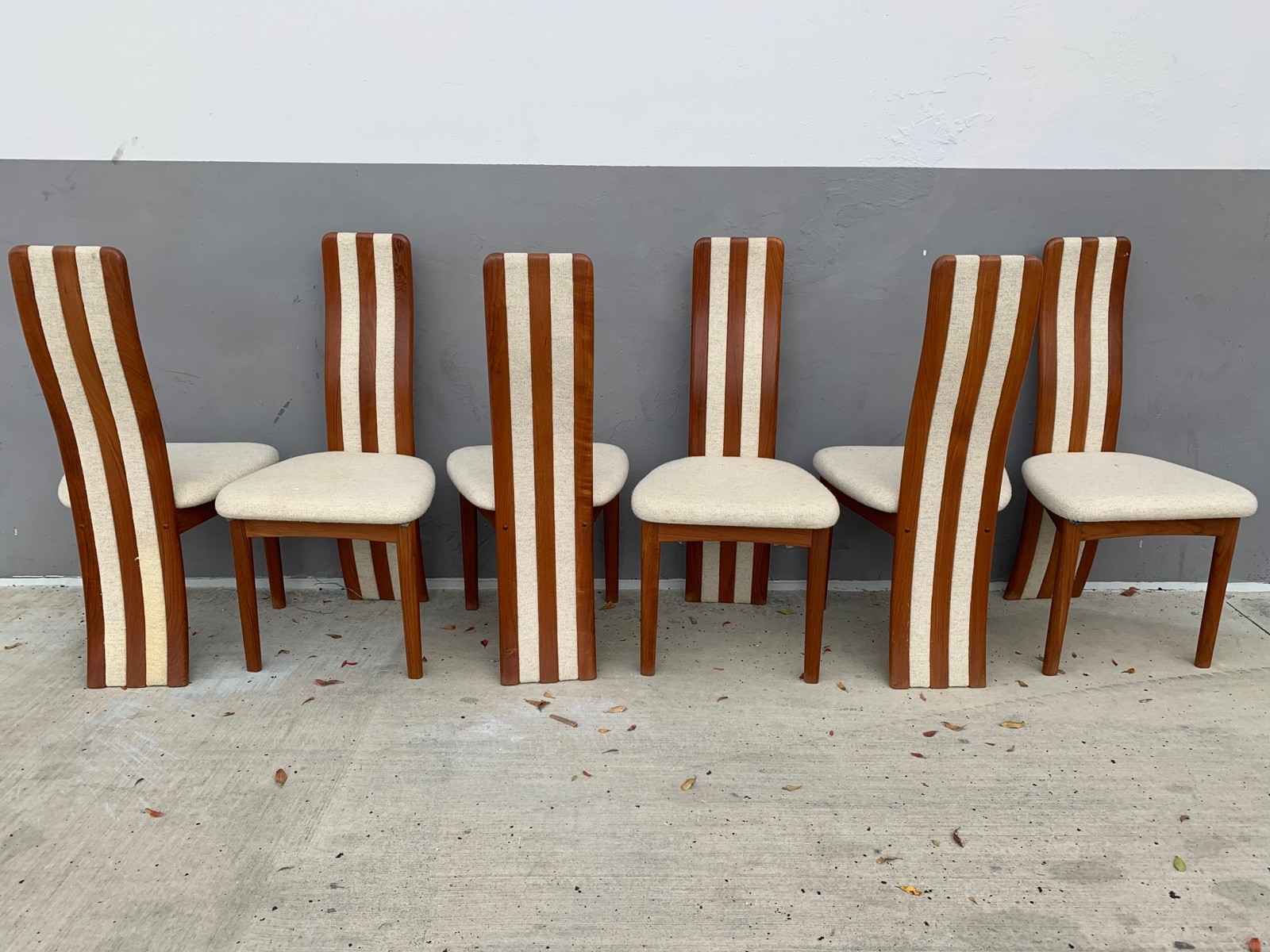 SET OF SIX MID CENTURY MODERN BENNY LINDEN TEAK DINING CHAIRS