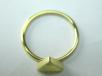 Pre-owned Big-diamonds Natural Real Yellow Brown Color Triangle Rough Diamond Ring 14k Gold