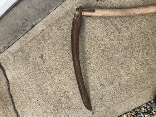 Antique Vintage Hay Sickle Scythe Farm Tool Primitive Grim Reaper Decor