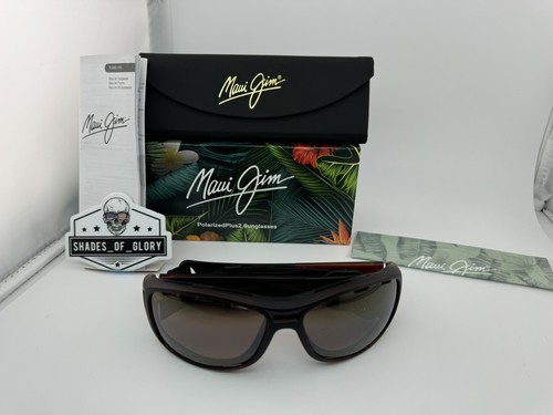 Pre-owned Maui Jim Waterman Mj 410-26m Matte Rootbeer Hcl Bronze Polarized Sunglasses