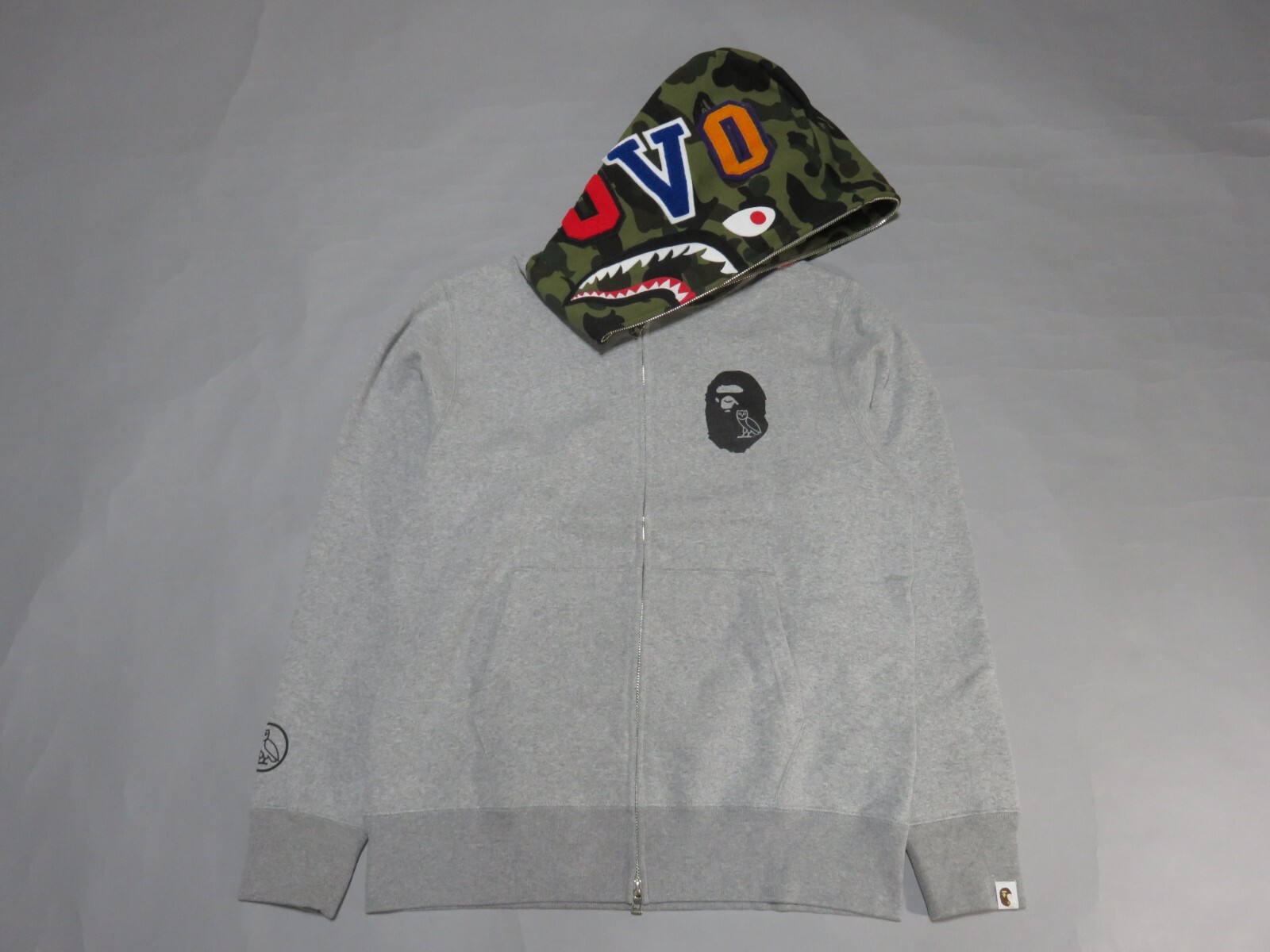 A BATHING APE x OVO コラボ パーカー SHARK FULL ZIP HOODIE XL 32690 bape x ovo shark full zip hoody gray XL | eBay