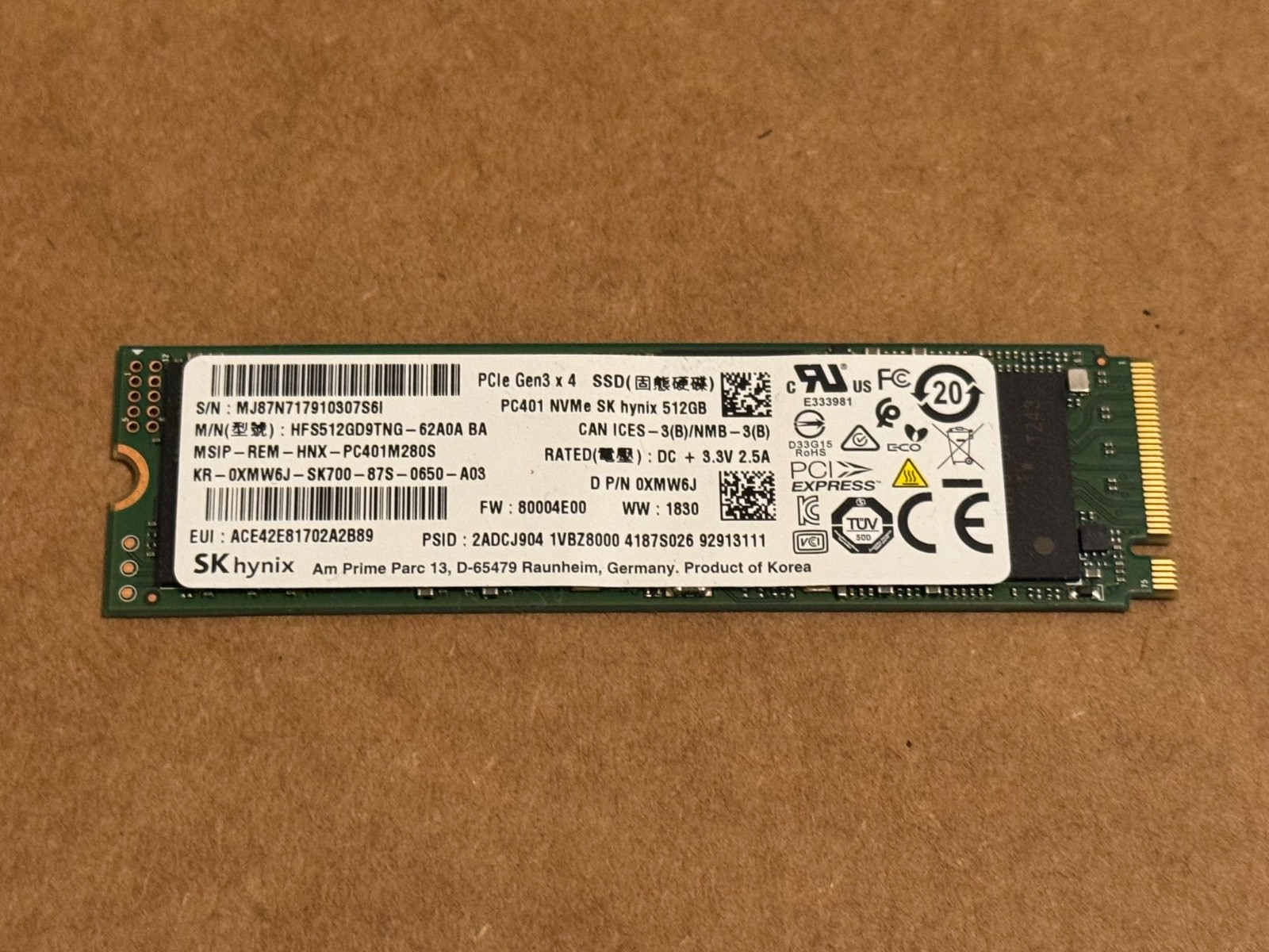 512GB M.2 SK SSD Hynix PCIe com: Gen3 NVMe PC601 x4 0 - NVME eBay Ssd