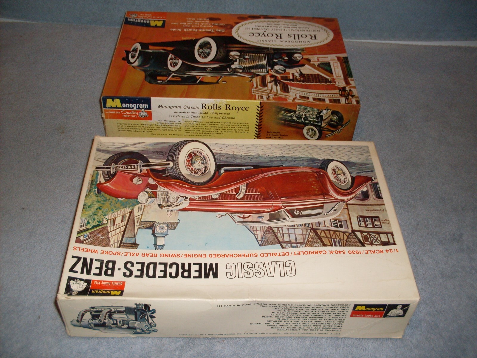 Vintage Monogram Empty Boxes + Plus Mercedes & Rolls Royce 1965 & 1966