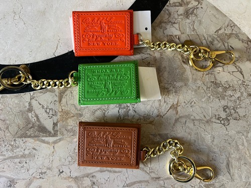 3 New Ralph Lauren collection orange green tan leather mini photo