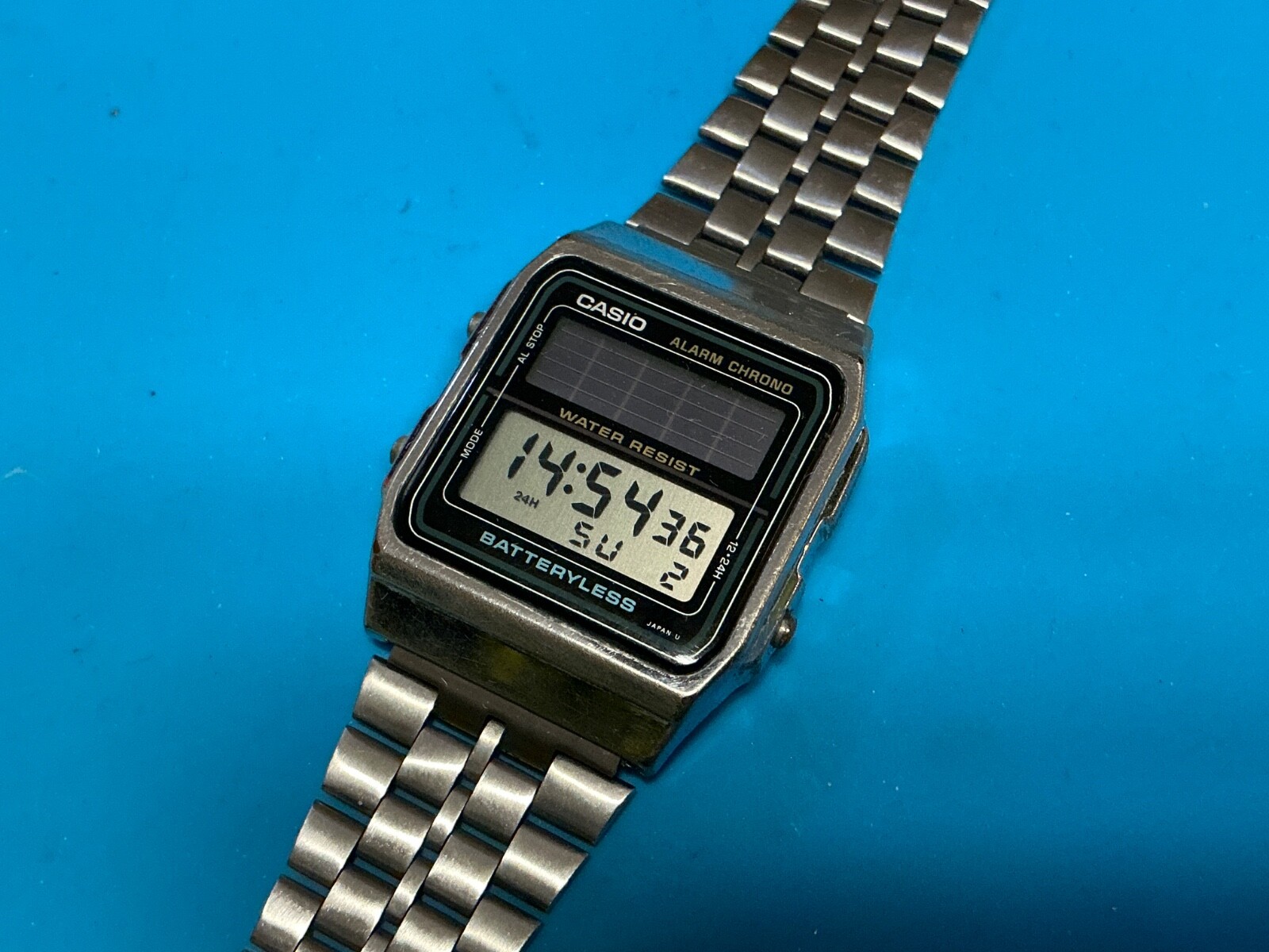 CASIO AL-180 デジタルソーラー腕時計 Vintage Rare Casio AL-180 Battery less Solar 2505 Digital