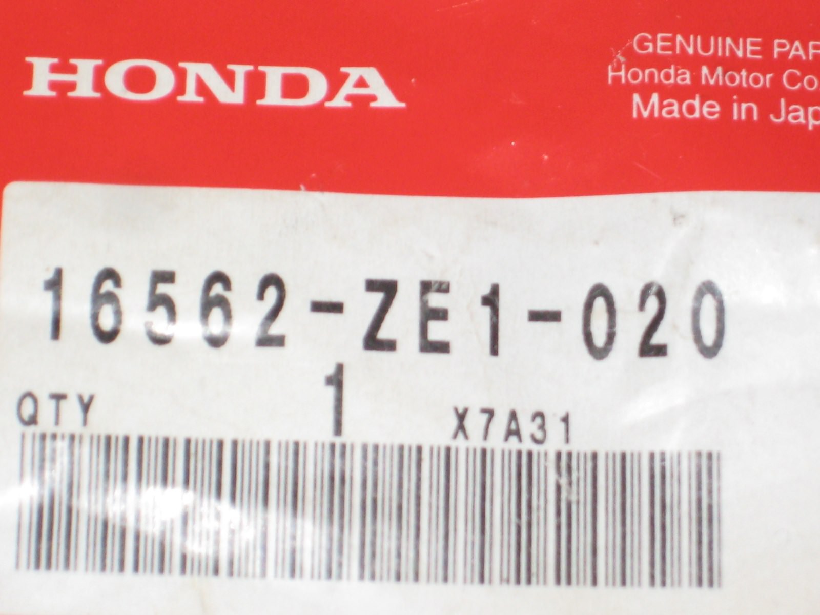 Genuine OEM Honda Part # 16562-ZE1-020 Throttle Return Spring. New !!!