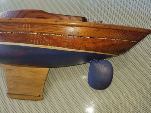 Antique Vintage Wooden Pond Boat Pond Yacht Sailboat