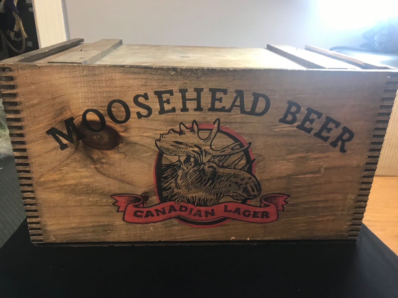 MOOSEHEAD BEER 木箱　アメリカンヴィンテージ ヴィンテージ 蓋つき木箱 ウッドボックス -通販-ローズボール