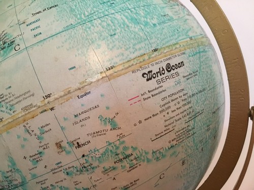Vintage Floor Globe World Replogle Retro Home Office World Atlas Globe