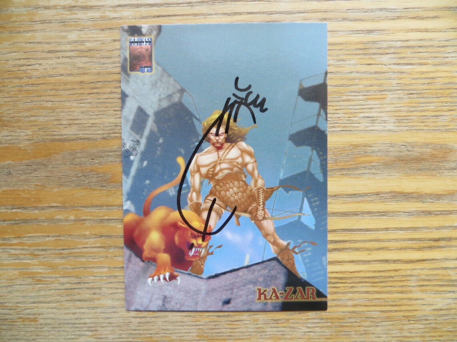1997 MARVEL PREMIUM QFX KA-ZAR CARD SIGNED BY JOE QUESADA 1997 MARVEL PREMIUM QFX KA-ZAR CARD SIGNED BY JOE QUESADA