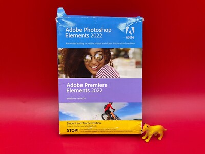 Adobe Photoshop Elements 2022 & Premiere Elements 2022 Box CD Student Teacher