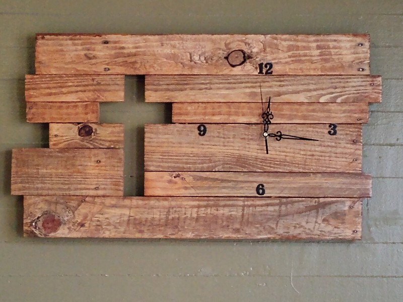 Handmade pallet wood Cross Wall  art Wall Clock oak