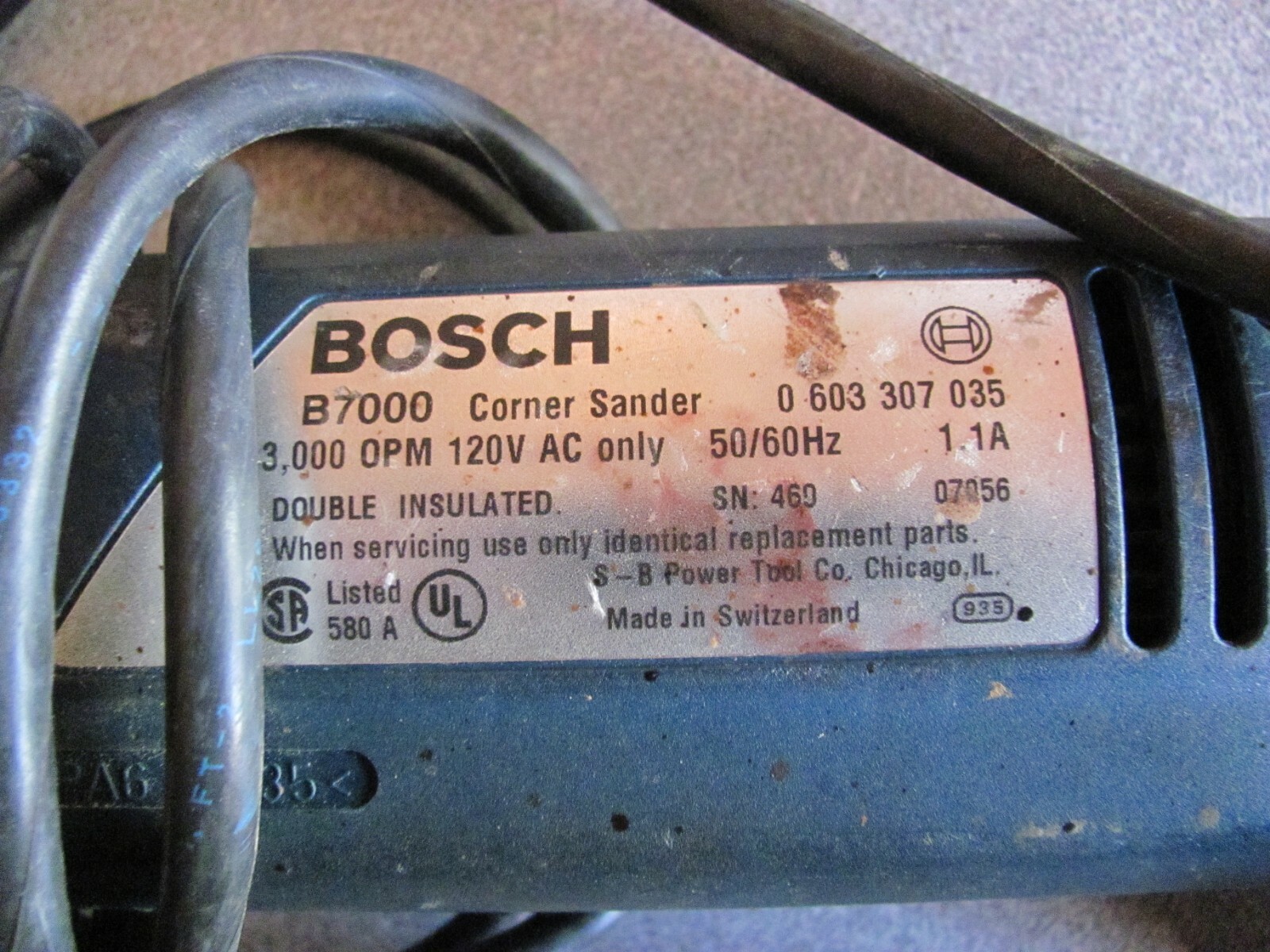 Bosch Corner  B7000 Detail Sander,very good condition, made in Switzerland.
