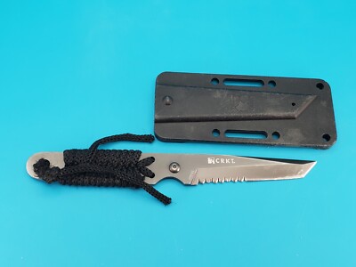 Discontinued CRKT 2310GT Halligan Stiff KISS Fixed Blade Neck Knife with Sheath!