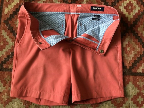 Bonobos Washed Chino Men's Shorts Coral Pink 7