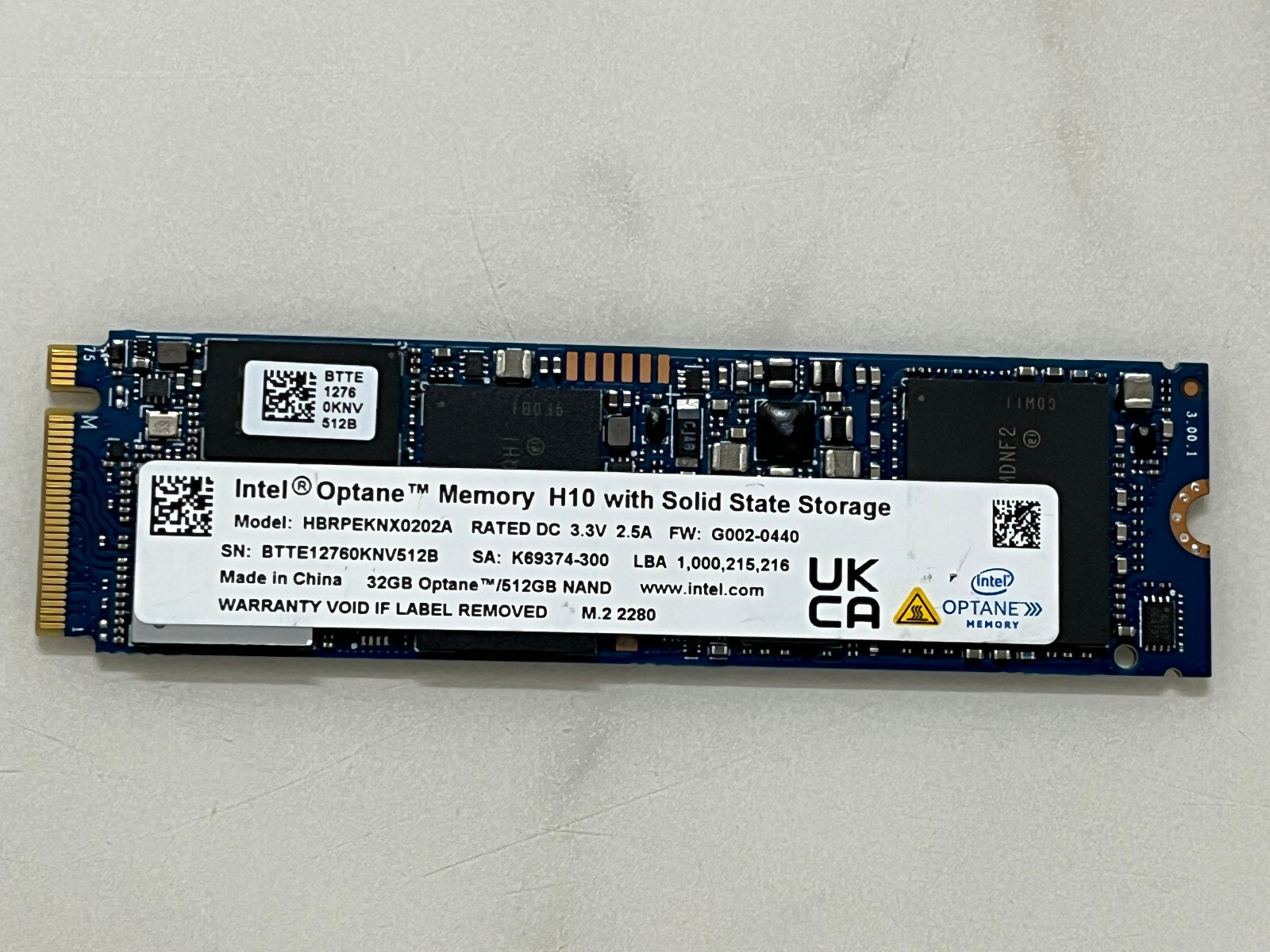 【中古】MEMPEK1W032GAXT [Optane メモリー (32GB、M.2 80mm PCIe 3.0、20 nm、3D Xpoint)]