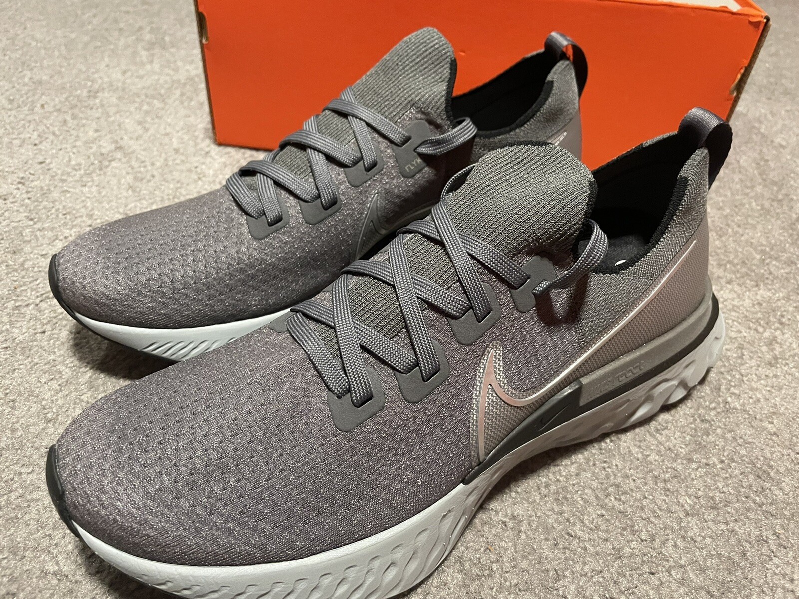 nike react infinity run flyknit iron grey