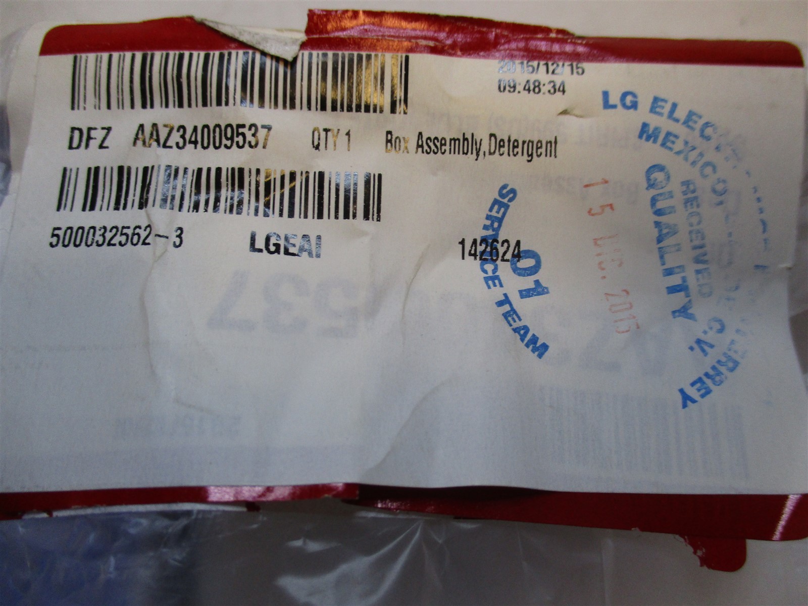 Genuine OEM (AAZ34009537) LG Washing Machine Laundry Detergent Box Assembly