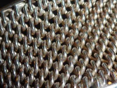 BEAUTIFUL SOLID STERLING SILVER WOVEN MESH  CUFF BRACELET - 6 3/4
