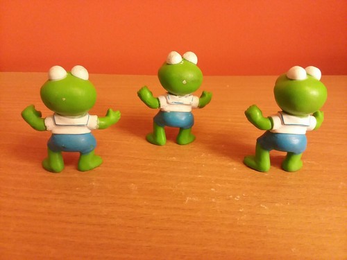 Vintage 1986 Muppets Babies Kermit The Frog Roller Skating PVC Figure Lot of 5